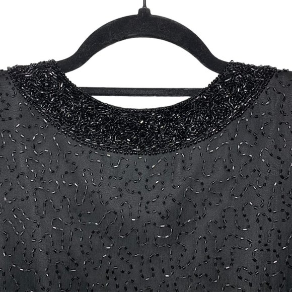 VINTAGE LAURENCE KAZAR Longline Beaded Evening Jacket - Picture 4 of 6